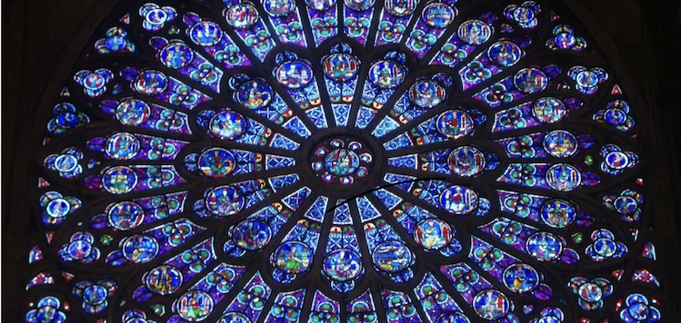 blue-circular-stained-glass-window